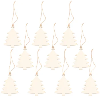 

10pcs Christmas Wooden Hanging Plaque Christmas Tree Hanging Sign Hanger Decoration