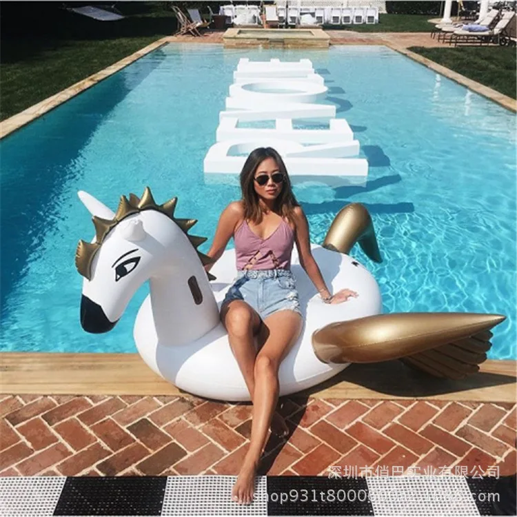 

Manufacturers Direct Selling Environmentally Friendly PVC Inflatable Gold Pegasus Floating Row Manufacturers Direct Selling Wate