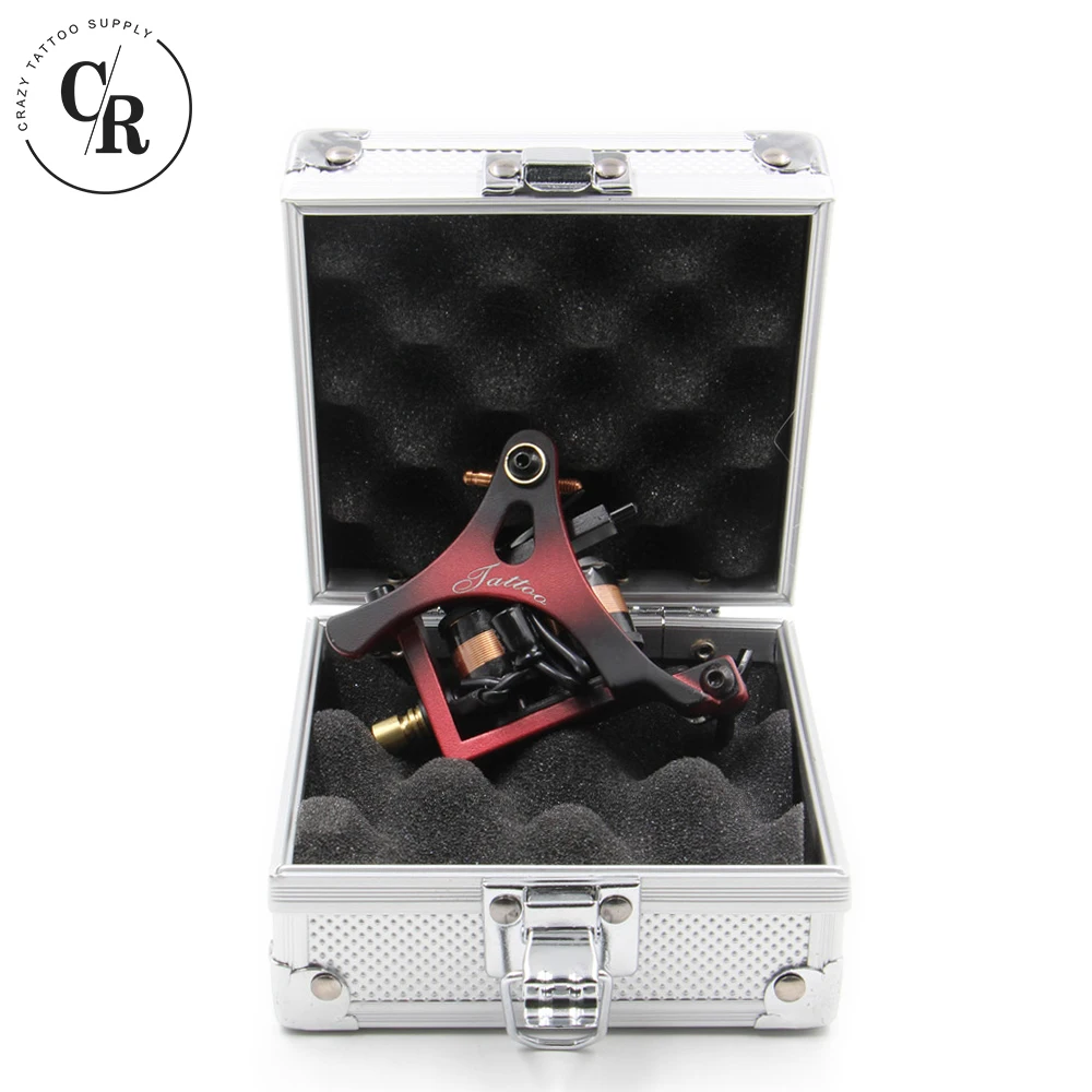 

High Quality Coil Tattoo Machine 10 Wrap Coils Tattoo Gun & Aluminum Alloy Tattoo Machine Box For Tattoo Supplies