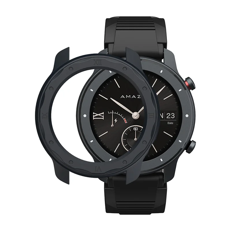 Жесткий защитный чехол для Amazfit Bip GTS GTR 42 мм 47 мм протектор для часов Huami Bip Lite аксессуары для умных часов SIKAI - Цвет: black only case