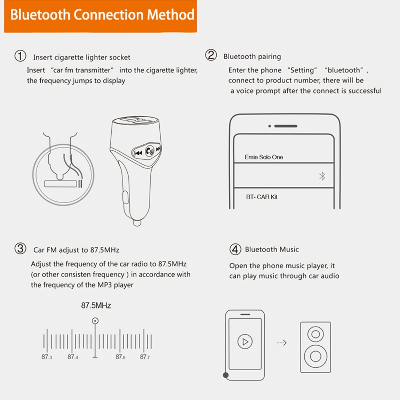 Устройство для автомобиля с двумя портами USB Bluetooth 5,0 MP3 плеер громкой связи Bluetooth приемник полный комплект плеера 5 V/2,1 JHP-Best