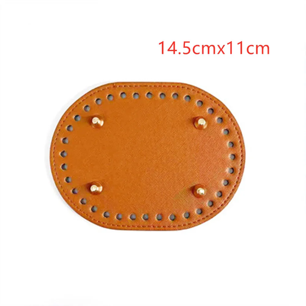 Nieuwe 14.5*11Cm Diy Hand-Geweven Zak Hardware Accessor Cross Patroon Pu Ovale Tas Bodem Women's Bag accessoires Voor Handtassen