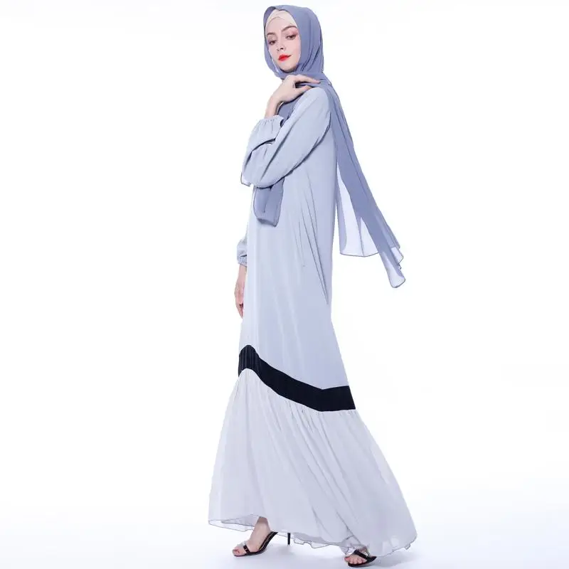 Abaya женское Лоскутное Платье макси с длинным рукавом мусульманские Коктейльные Вечерние свободные кафтан jilбаб халат Арабский исламский