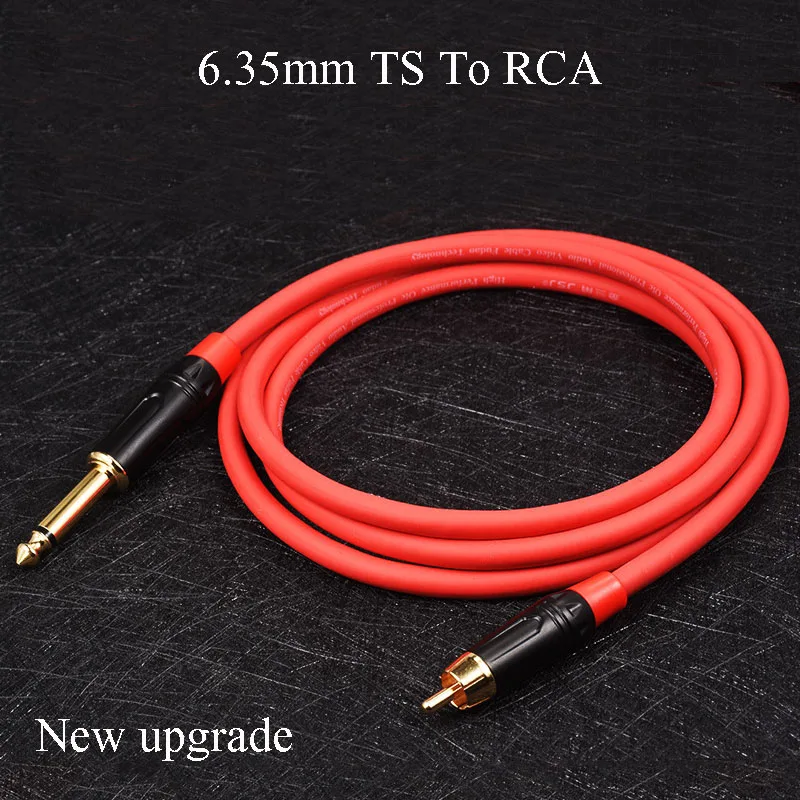 Gusuo 6.35 мм 1/4 "Моно RCA аудио кабель цветок лотоса головы Мощность усилитель подключения 0.5 м-30 м
