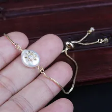 Крошечные золотые солнечные лучи в виде цветка в месте солнца, подвески из пресноводного жемчуга с бусинами, изящные браслеты для женщин, подарок на свадьбу, день рождения