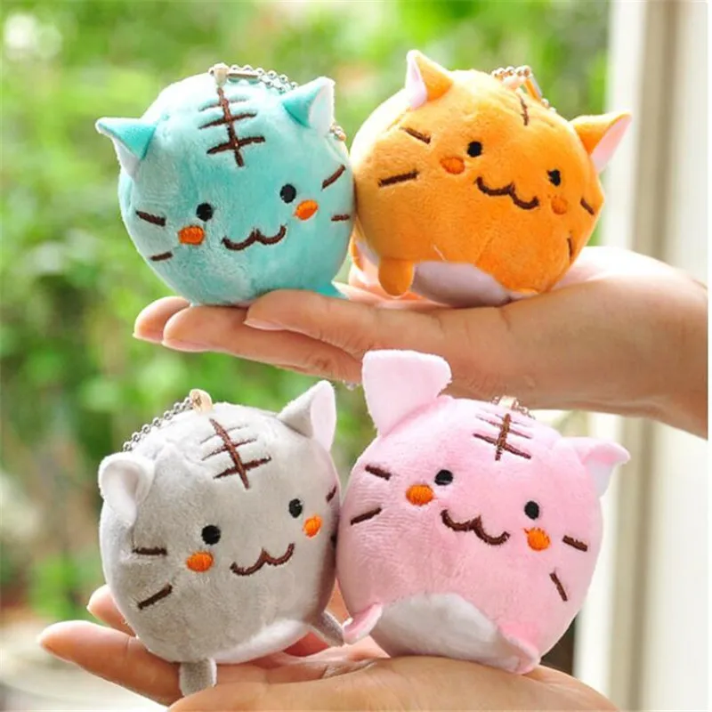 HANDANWEIRAN 1pcs creative mini tiger cat plush toy advanced pp cotton padded decorative pendant for boys 4