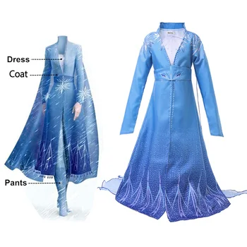 

Elsa 2 Dress For Girls New Aisha Princess Dress Long Sleeve Dresses Christmas Cosplay Anna Elza Costume Kids Vestidos C75765CH
