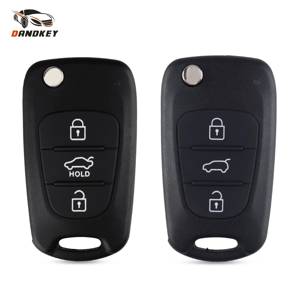 

Dandkey 3 Buttons Flip Folding Remote Key Shell For Hyundai IX35 For KIA Rondo Sportage Soul Rio Fob Key Case Cover