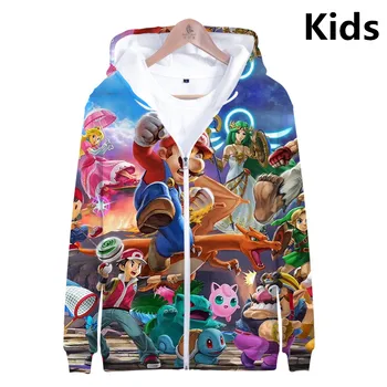 

3 To 14 Years Kids Hoodie Super Smash Bros. / Zelda / Pikachu 3D Hoodies Sweatshirt Boy Girl Casual Jacket Coat Children Clothes