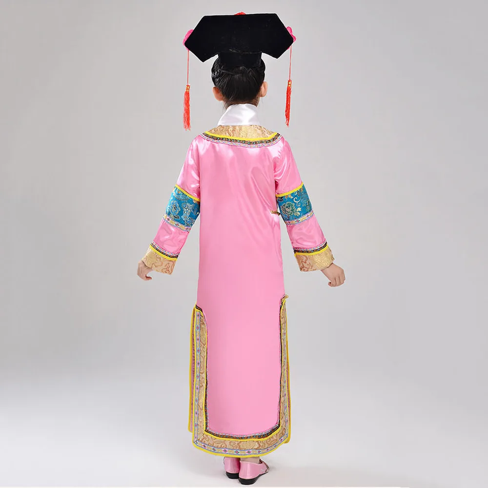 Online Chinese Store Cute Princess Gown Kids Girl Party Dress + Headwear + Fan Children Halloween Costumes Girls Outfit Set