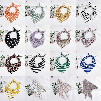 

Elegant Soft Triangle Neckerchief Scarves Women's Scarves Girls Small Silk Scarf Striped Polka Dot Print Head Neck Hair Tie Band