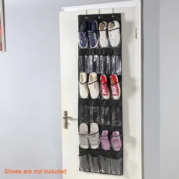 

2pcs Non-woven Fabric Dustproof Large Capacity Wall Hanging Bedroom Organizer Storage Bag 24 Pockets Over The Door Shoe Rack