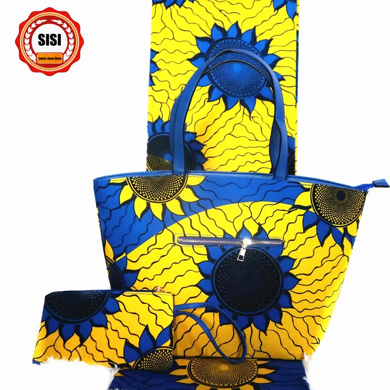 SISI Новое поступление Печатный Воск Сумка подходящая африканская печать хлопок воск Ткань 6 ярдов/шт для нигерийских дам Вечерние