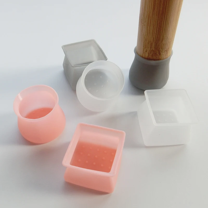 Silicone Table Chair Leg Cap Pad Furniture Non-slip Table Feet Cover Protection Bottom Cover Pads Wood Floor Protector 4 Pcs/Set table chair leg pads