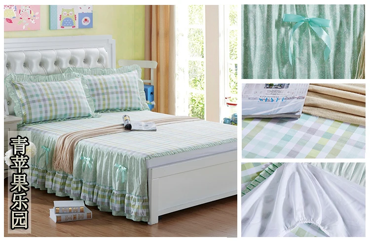 Summer Cotton Home Printed Bed Skirt Bow Decor All Size Bed Sheet Set Iron Frame Bed European Bed Special Bed Skirt