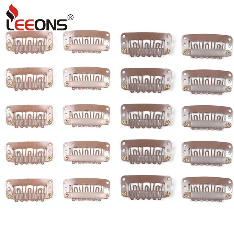 Leeons оптовая продажа черные белые коричневые зажимы 20 шт. металлические для