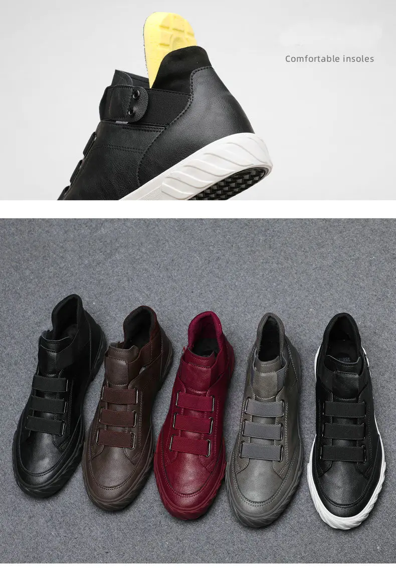Мужские кожаные повседневные кроссовки; модные черные туфли на плоской подошве; модная мужская повседневная обувь; Зимние теплые плюшевые ботинки на меху; A21-76