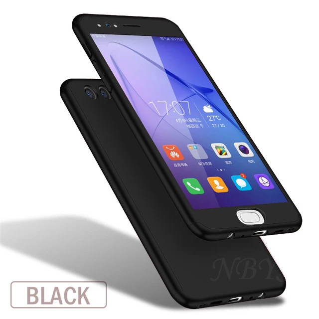 360 полный защитный чехол для телефона huawei mate 20 10 Lite Pro 20x P Smart y9 чехол для huawei p9 p20 lite p10 plus чехол - Цвет: Черный