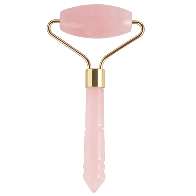 

Pink crystal jade beauty device massage stick face roller jade push face device facial eye massage roller