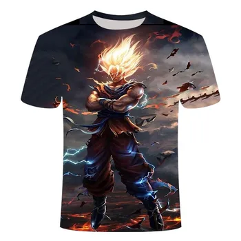 

Super Saiyan Son Goku Anime Summer 3D Printing Latest Fashion T-shirt Tops Men/Boys Cartoon Casual T-shirts
