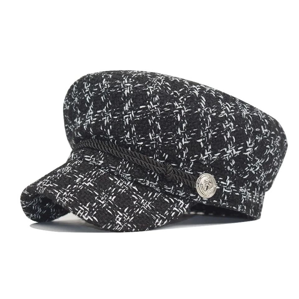 Women's Retro Peaked Ivy Newsboy Cap Hat Sailor Fiddler Cap Paperboy Gatsby Painter Cap Beret Hats with Comfort Elastic Back
