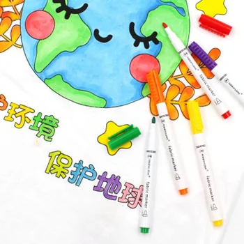 

8 Pcs/Set Clothes Textile Marker Fabric Paint Pen DIY Crafts T-shirt Pigment Painting Pen School Home Stationery Graffiti Supply