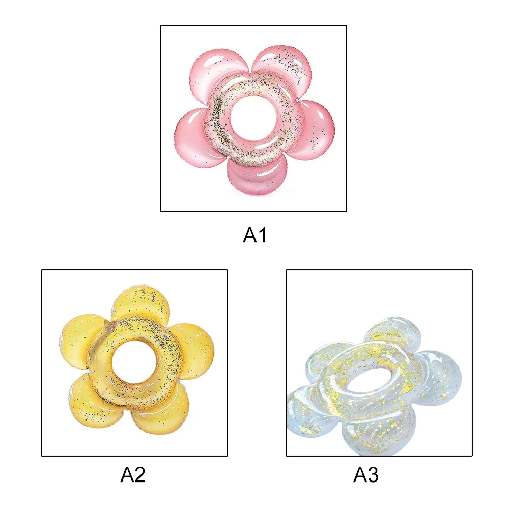Круг для плавания для взрослых, плавающий круг, плавающий круг, плавающий бассейн, Надувное надувное кольцо с цветами и блестками, Новинка
