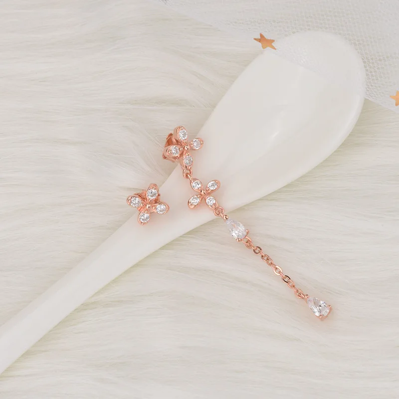 Wholesale Earrings Female Jewelry Sterling Silver Tessal Rose Gold Statement Flower TW08 | Украшения и аксессуары