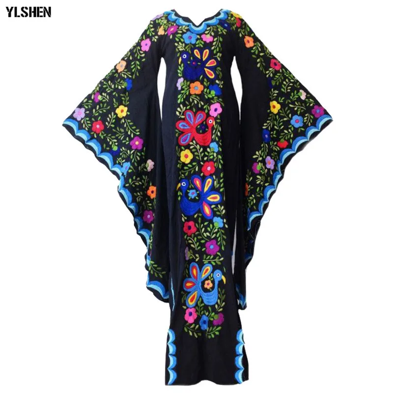 Autumn African Dresses for Women 2019 News Fashion Robe Long Dress Floral Print Bazin Vestidos Dashiki Party African Clothes 03