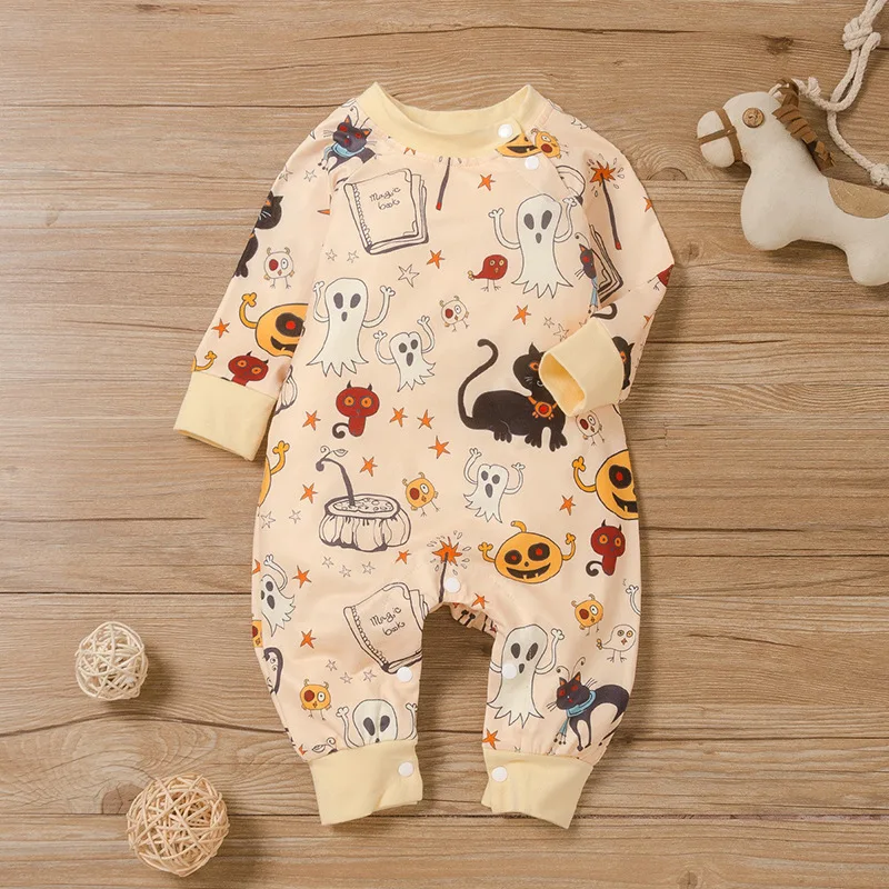 Halloween Baby Romper Newborn Boys/Girls Party Clothes Toddler Baby Halloween Pumpkin Print Romper Kids Clothes Baby Clothing 1