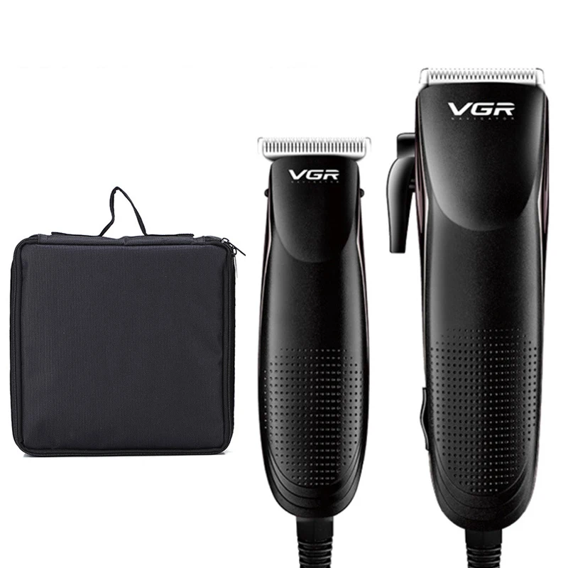 

VGR V-023 2PCS/Set Electric Clipper Engravable Design Electric Hair Clipper Hair Trimmer Men's Children's Oil Scissors EU Plug