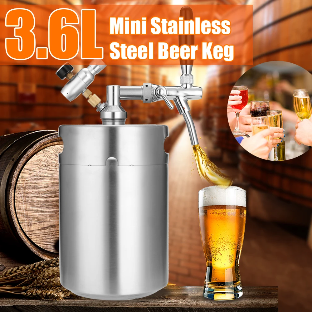 Мини-кега для пива из нержавеющей стали Keg с регулируемым краном и СО2 инжектор