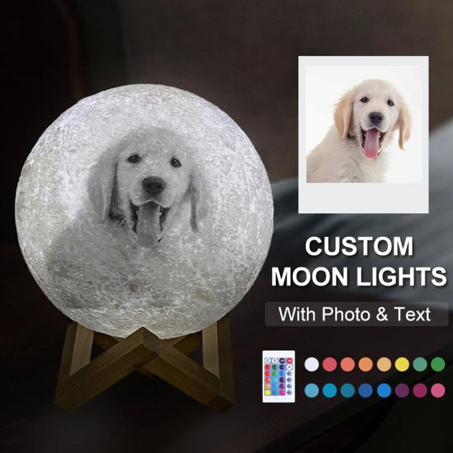 portable night light Dropshipping Customized Photo and Text 3D Printing Moon Night Light Galaxy USB Rechargeable Creative Home Decor Globe Love Gift best night light