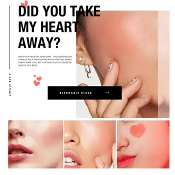 

Heart-shaped Air Cushion Blush Moisturizing Brightening Powder Long-lasting Blush Waterproof Makeup And Natural V1P4