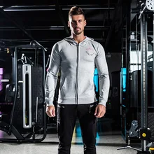 Осенняя Спортивная повседневная толстовка на молнии для фитнеса, Мужская дышащая кофта для бега из чистого хлопка