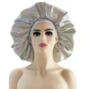 Luxury Jumbo Satin Bonnet Cap Wide Elastic Band Night Hair Care Cover Big Size 2