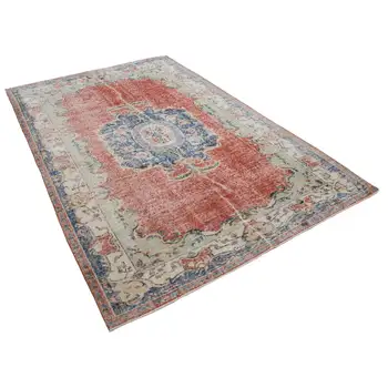 

183x281 Cm Beige Handmade English Vintage Area Rug-6x9 Ft