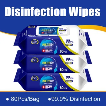 

80pcs Germicidal Wet Paper Towel Soft Disposable Disinfection For Antiseptic Skin Cleaning Care Non-irritating Hands Body Clean
