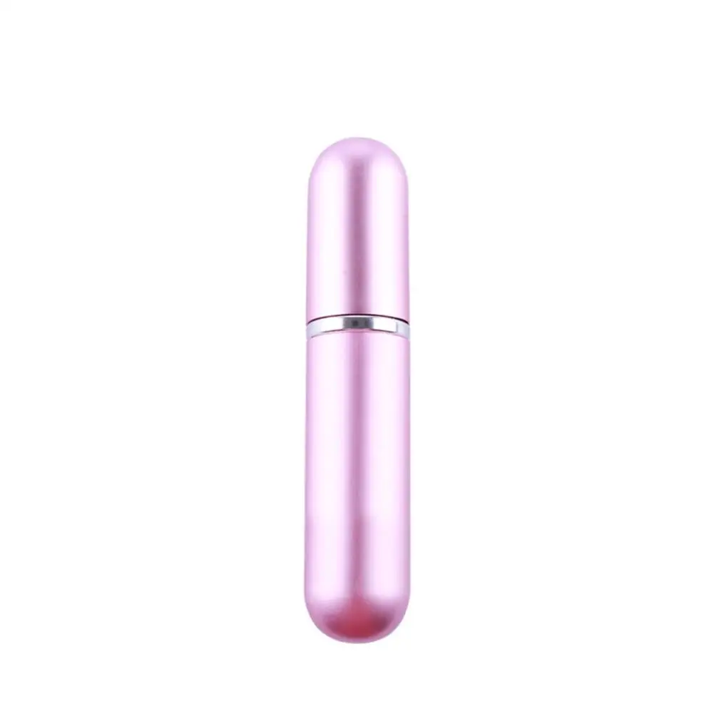 Pink 5 мл Мини Портативная стеклянная косметическая бутылка с распылителем бутылка с круглой головкой алюминиевая Высококачественная парфюмерная Бутылка для путешествий - Цвет: Pink