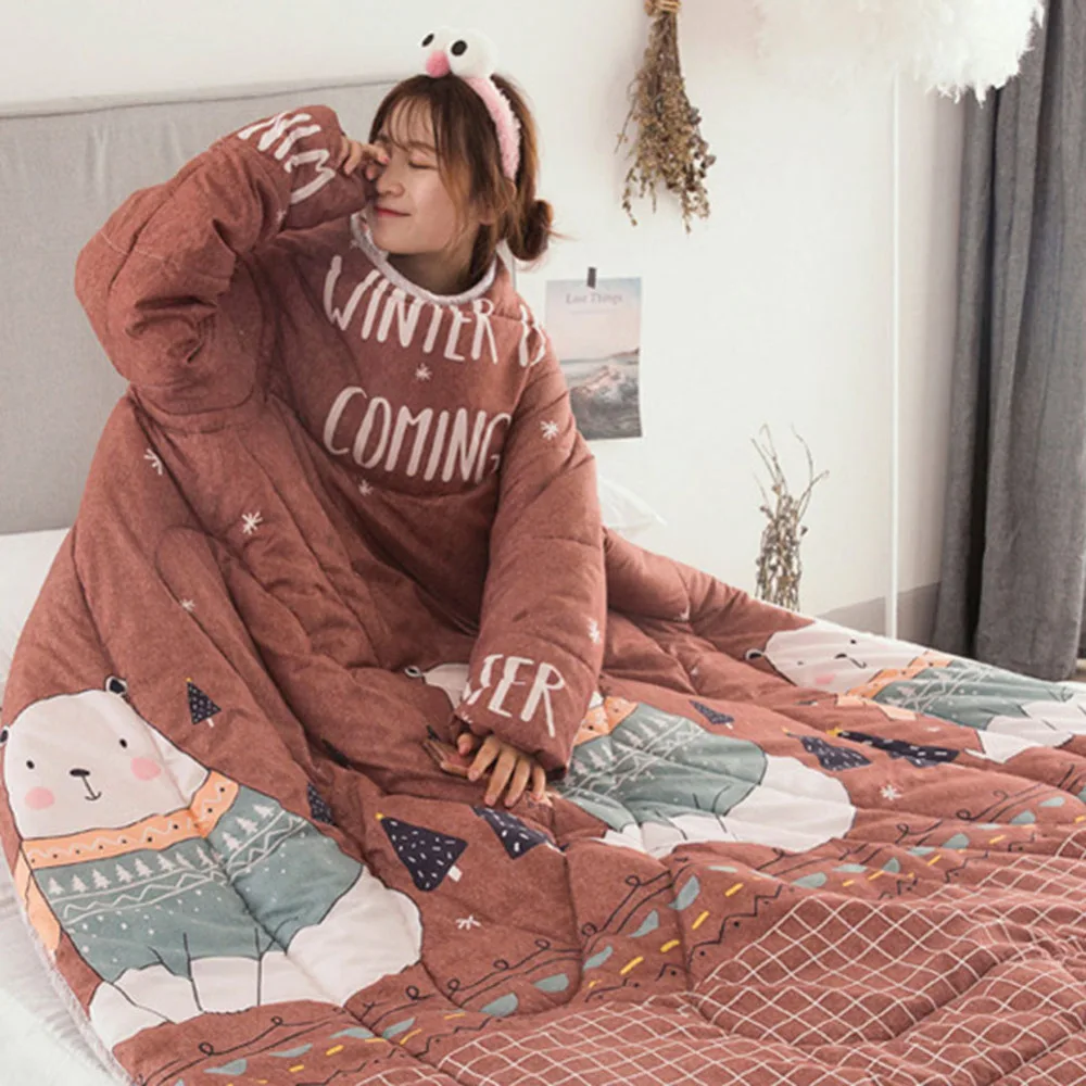 1 шт. «ленивое» одеяло с рукавами, зимнее многофункциональное одеяло с защитой от ударов, теплое утолщенное одеяло для дома, спальни, гостиной