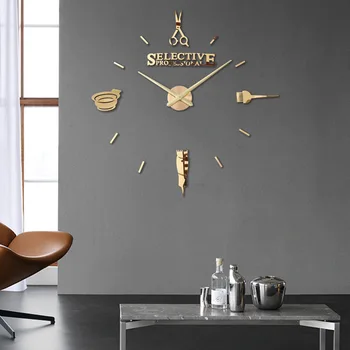 

Fashion Simple Haircut Tools EVA Clock Hairdressing DIY Acrylic Creative 3D Wall Stickers Stereo Watches Custom