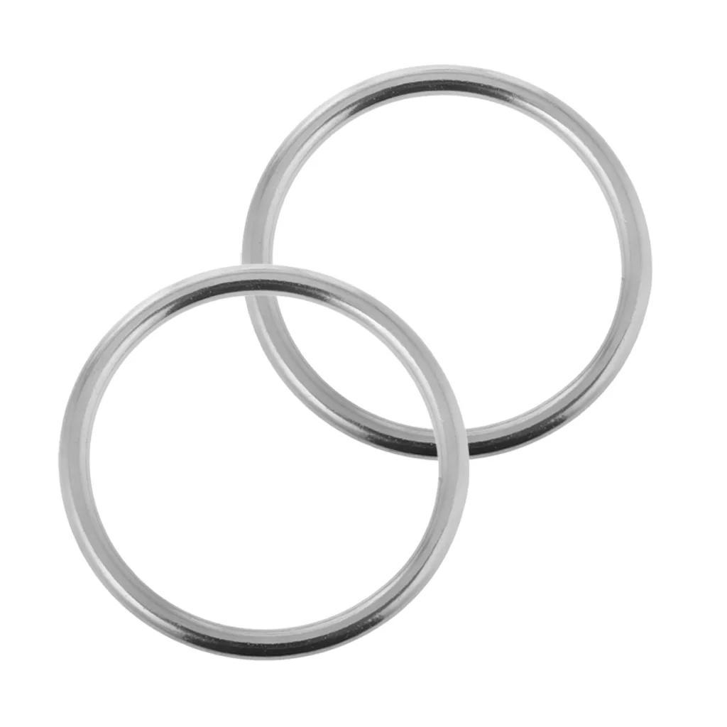 2PCS Precision Polished Seamless Welded Stainless Steel Webbing Strapping Round O Rings for Kayak Canoe Marine 2PCS Precision Polished Seamless Welded Stainless Steel Webbing Strapping Round O Rings for Kayak Canoe Marine