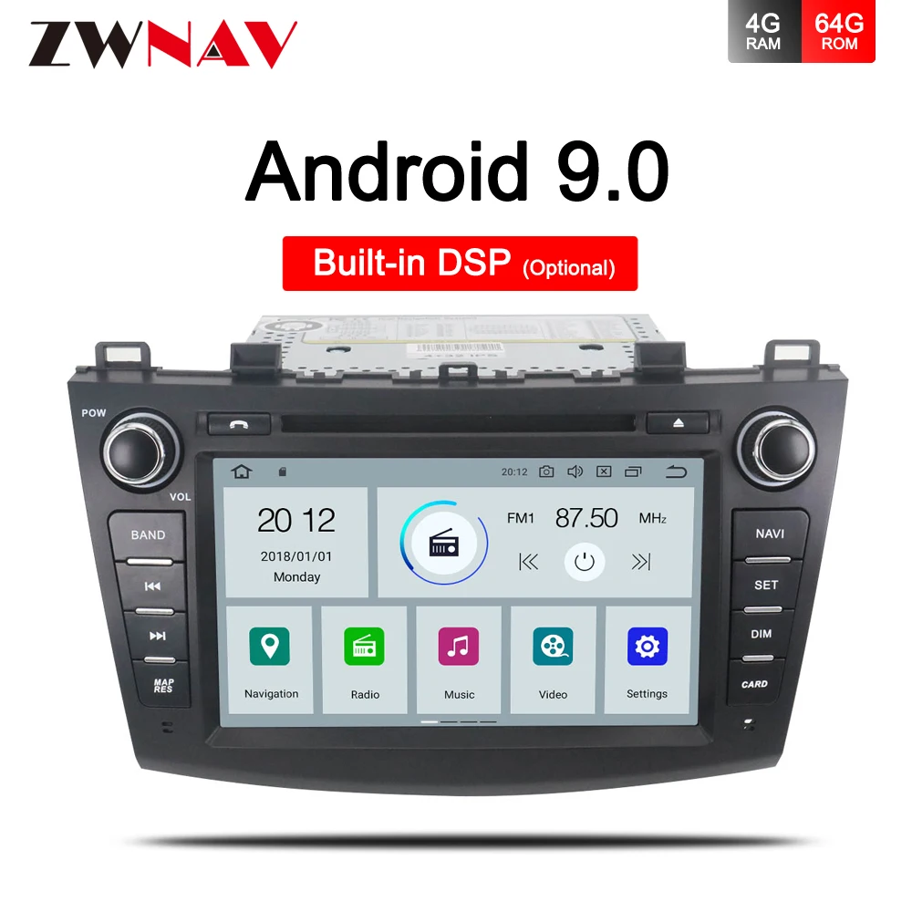 ##BUY IPS 4G+64G Android 9.0 Car Stereo DVD Player GPS Glonass Navigation for Mazda 3 2009 2012 Video Multimedia Radio audio head unit