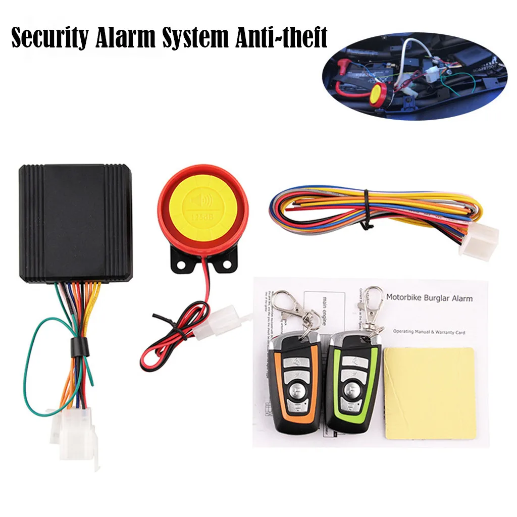 

12V Motorcycle Scooter Car Security Alarm System Anti-theft Remote Engine Start Automatic remote start/off keyless driving 8X