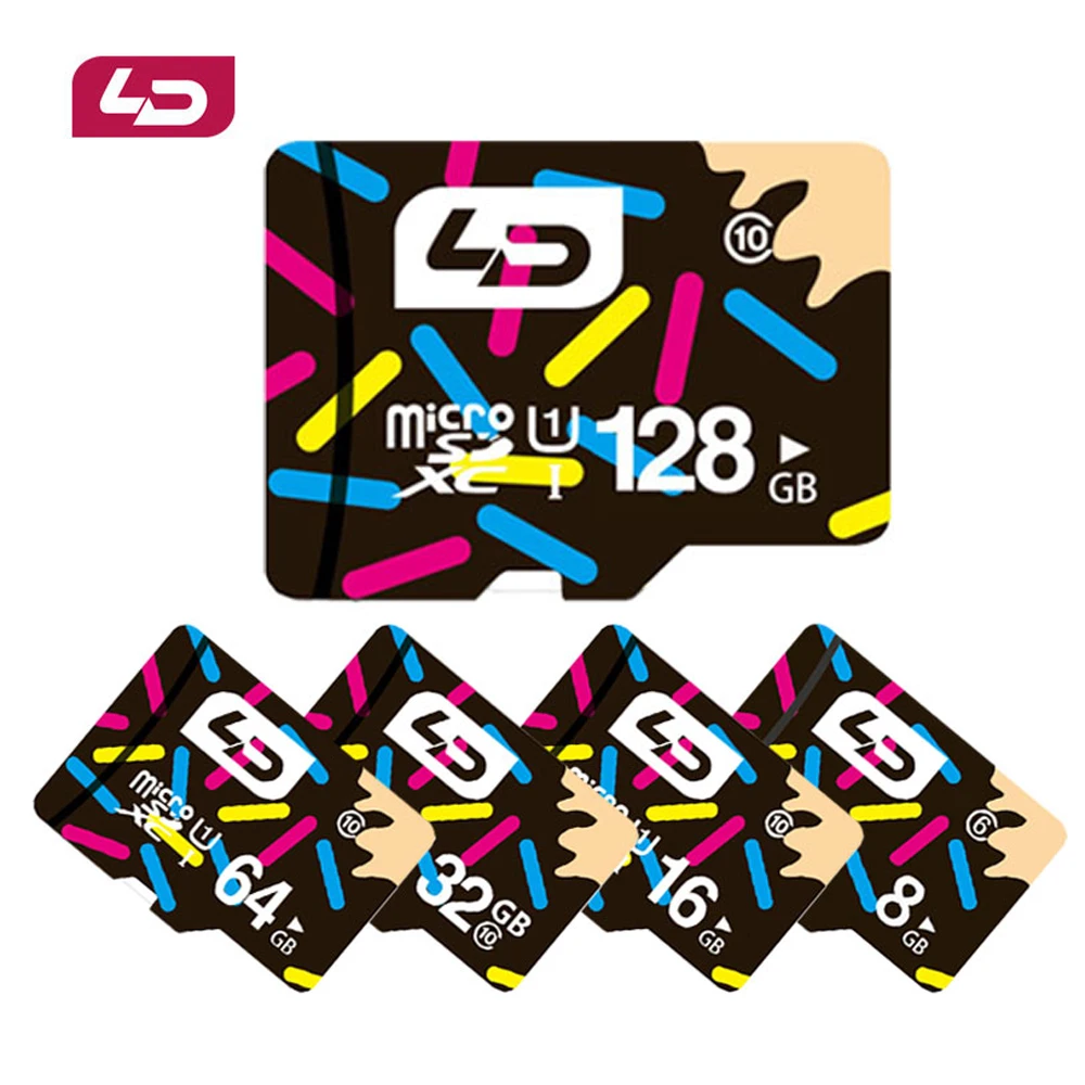 Карта памяти LD Micro SD класс 10 UHS-I 128 ГБ 64 32 16 TF-карта 8 microsd для смартфонов и настольных