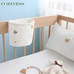 Confortable sac à couches en pur coton, sac de rangement au chevet du lit à la maison, sac suspendu pour vêtements, petits Mini sacs de literie en broderie matelassée à la mode 