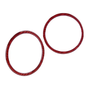 

2Pcs Red Carbon Fiber Car Door Speaker Ring Panel Cover Trim Fit For Ford Mustang 2015 2016 2017 2018 2019