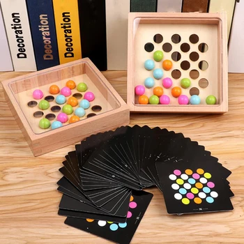 

Colorful Beads Wood Board Finger Family Interactive Game Wooden Table Game Toys Child Intellectual Development new