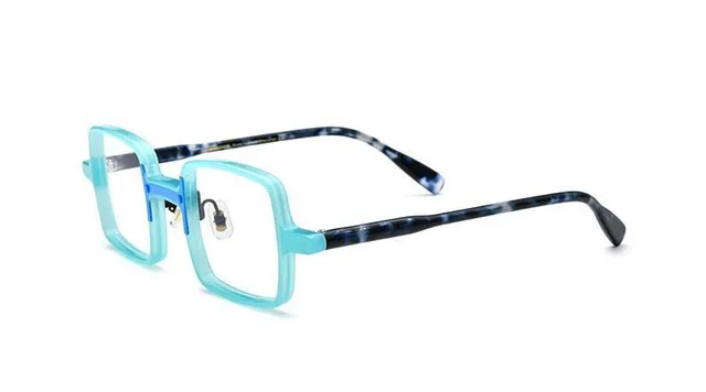 Japanese High Quality Acetate Glasses Frame Men Personality Square Eyeglasses For Women Clear Lens Prescription Eyewear Blue