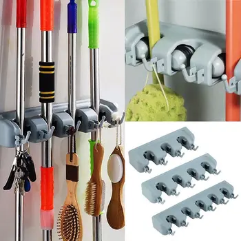 

Kitchen Mounted Wall Hanger Mop Rack Brush Broom Organizer Holder Kitchen Tool Housekeeper Accessory Hanging Pipe Hooks